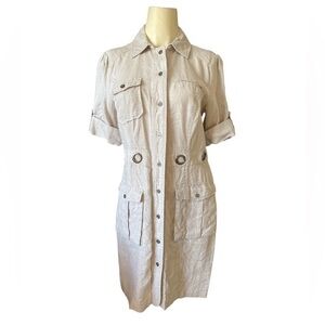 DS by Debbie Shuchat Linen Safari Dress women size 4